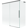 Mexen Rox L stumdomas dviejų panelių vonios ekranas 150 + 70 x 150 cm, skaidrus, šautuvo metalo - 8C9L-150-070-95-00