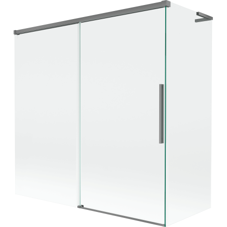 Mexen Rox L vonios užuolaidų dviejų durų slankiojančių 160 + 75 x 150 cm, skaidrus, ginklų metalas - 8C9L-160-075-95-00