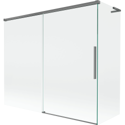 Mexen Rox L vonios ekrano 2-durų stumdomas 180 + 80 x 150 cm, skaidrus, šaunus metalas - 8C9L-180-080-95-00