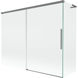 Mexen Rox L vonios ekranas, dviejų dalių, slankiojantis, 190 + 80 x 150 cm, skaidrus, gunmetal - 8C9L-190-080-95-00
