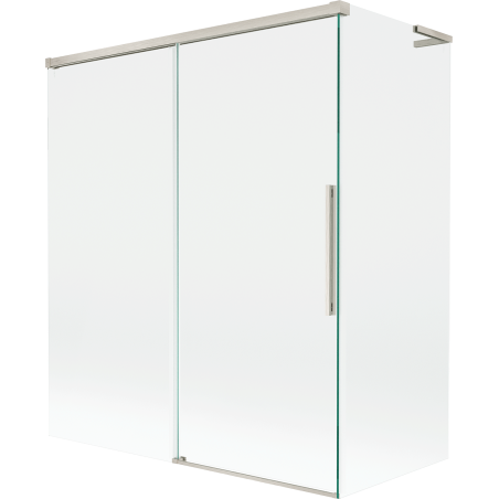 Mexen Rox L vonios ekranas, 2-dalių, stumdomas 140 + 70 x 150 cm, skaidrus, šlifuoto nikelio - 8C9L-140-070-97-00