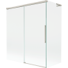 Mexen Rox L vonios ekranas, 2-dalių, stumdomas 140 + 70 x 150 cm, skaidrus, šlifuoto nikelio - 8C9L-140-070-97-00