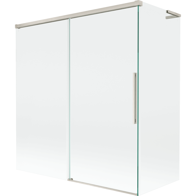 Mexen Rox L vonios ekranas, 2-durų stumdomas 150 + 70 x 150 cm, skaidrus, šlifuotas nikeliu - 8C9L-150-070-97-00