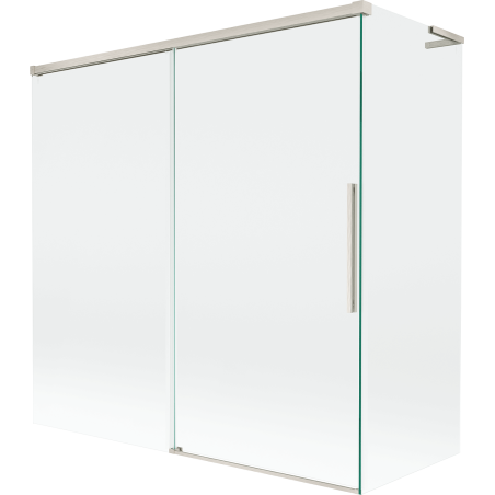 Mexen Rox L vonios sienelė 2-durys, stumdomos 160 + 70 x 150 cm, skaidrus, šlifuotas nikelis - 8C9L-160-070-97-00