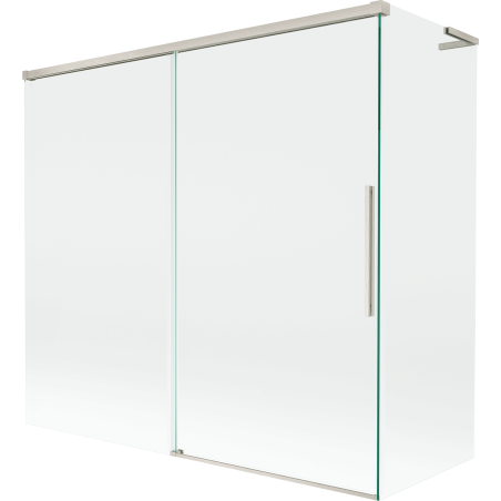 Mexen Rox L vonios ekranas, dviejų dalių išskleidžiamas 170 + 70 x 150 cm, skaidrus, šlifuotas nikelis - 8C9L-170-070-97-00