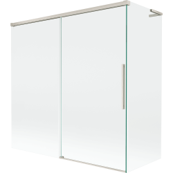 Mexen Rox L dviejų dalių stumdomas vonios ekranas 160 + 75 x 150 cm, skaidrus, šlifuotas nikelis - 8C9L-160-075-97-00