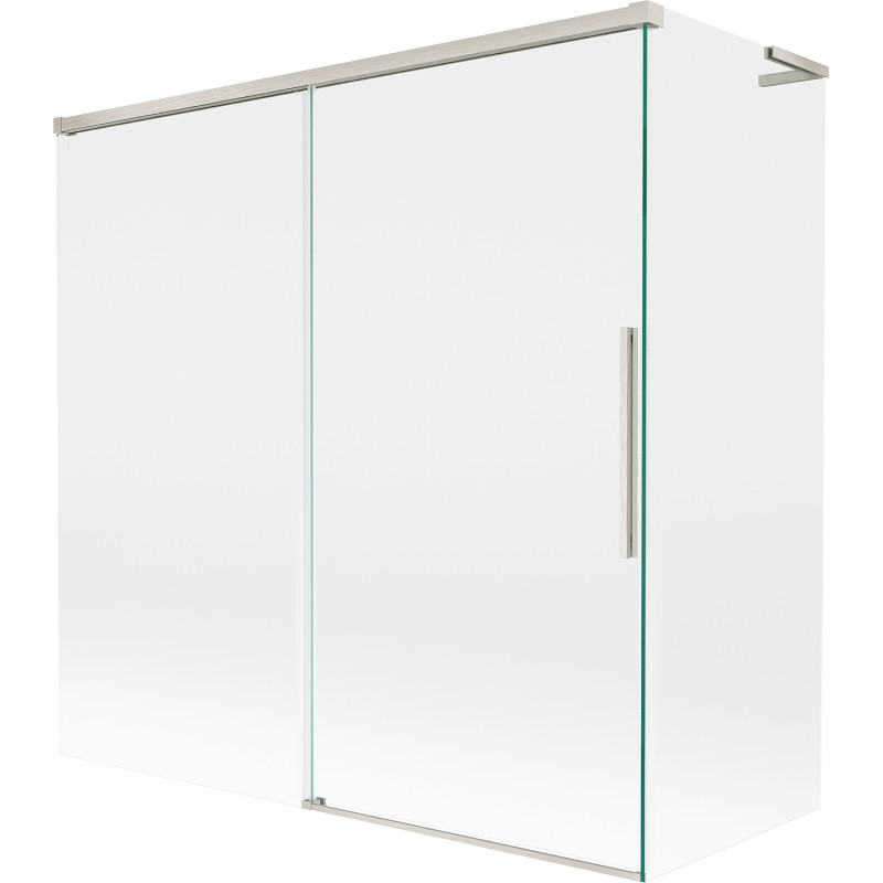 Mexen Rox L dviejų dalių stumdomas vonios ekranas 160 + 80 x 150 cm, skaidrus, šlifuotas nikelis - 8C9L-160-080-97-00