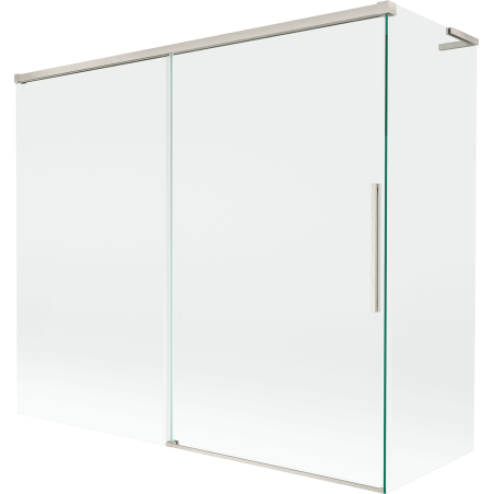 Mexen Rox L vonios ekranas 2-durų slankusis 180 + 90 x 150 cm, skaidrus, šlifuoto nikelio - 8C9L-180-090-97-00