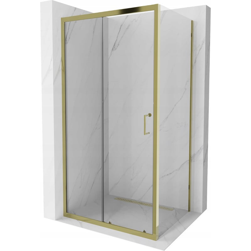 Mexen Apia stumdomas dušo kabinas 120 x 80 cm, skaidrus, auksinis - 840-120-080-50-00