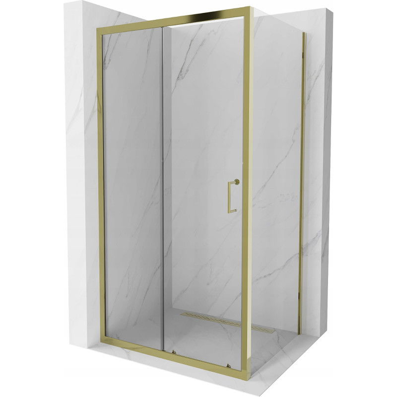 Mexen Apia stumdomas dušo kabinas 125 x 80 cm, permatomas, auksinis - 840-125-080-50-00