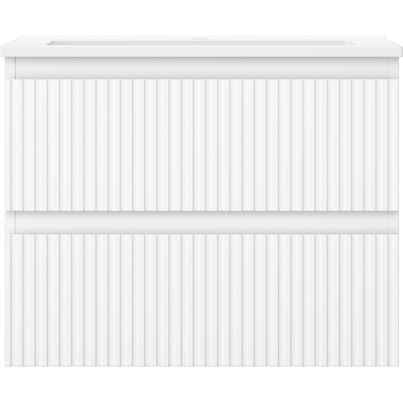 Mexen Rivel vonios spintelė 60 cm su praustuvu Otis, 2 stalčiai, rifliuota, balta matinė - 91A20-06047-2-BFF01-W18M01