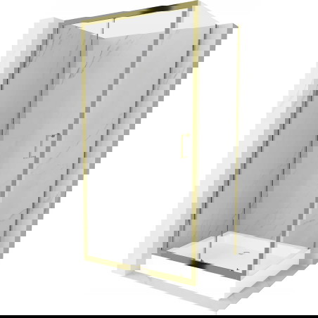 Mexen Apia stumiama dušo kabina 120 x 90 cm, permatoma, auksinė + Riopadėklas - 840-120-090-50-00-4510