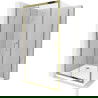 Mexen Apia 90 x 90 cm stumdoma dušo kabina, permatoma, auksinė + Flat padėklas, baltas- 840-090-090-50-00-4010G