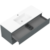 Mexen Rivel vonios spintelė 120 cm su praustuvu Otis, 2 stalčiai, rifliuota, grafito matinė/balta matinė -