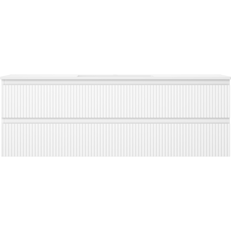 Mexen Rivel vonios kambario spintelė 140 cm su Otis praustuvu, 2 stalčiai, grublėta, balta matinė - 91A20-14047-2-BFF01-W18M01