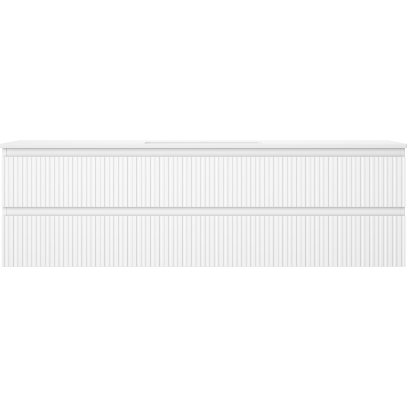 Mexen Rivel vonios spintelė 160 cm su Otis praustuvu, 2 stalčiai, griovelinė, balta matinė - 91A20-16047-2-BFF01-W18M01