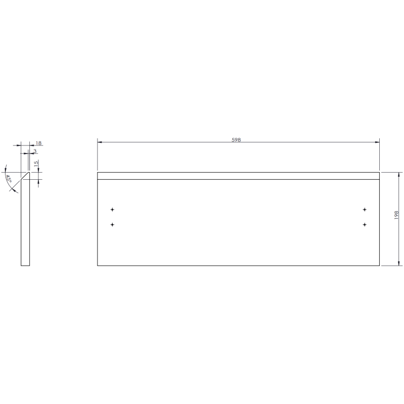 Mexen Rivel vonios spintelė 60 cm su praustuvu Vela, 2 stalčiai, rifliuota, juoda matinė - 91A20-06047-2-BFF71-W23M71