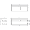 Mexen Rivel vonios spintelė 120 cm su praustuvu Vela, 2 stalčiai, rifliuota, balta matinė - 91A20-12047-2-BFF01-W23M01