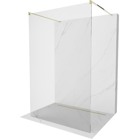 Mexen Kioto laisvai stovinti 110 x 200 cm dušo sienelė, skaidri 8 mm, auksinė - 800-110-002-50-00