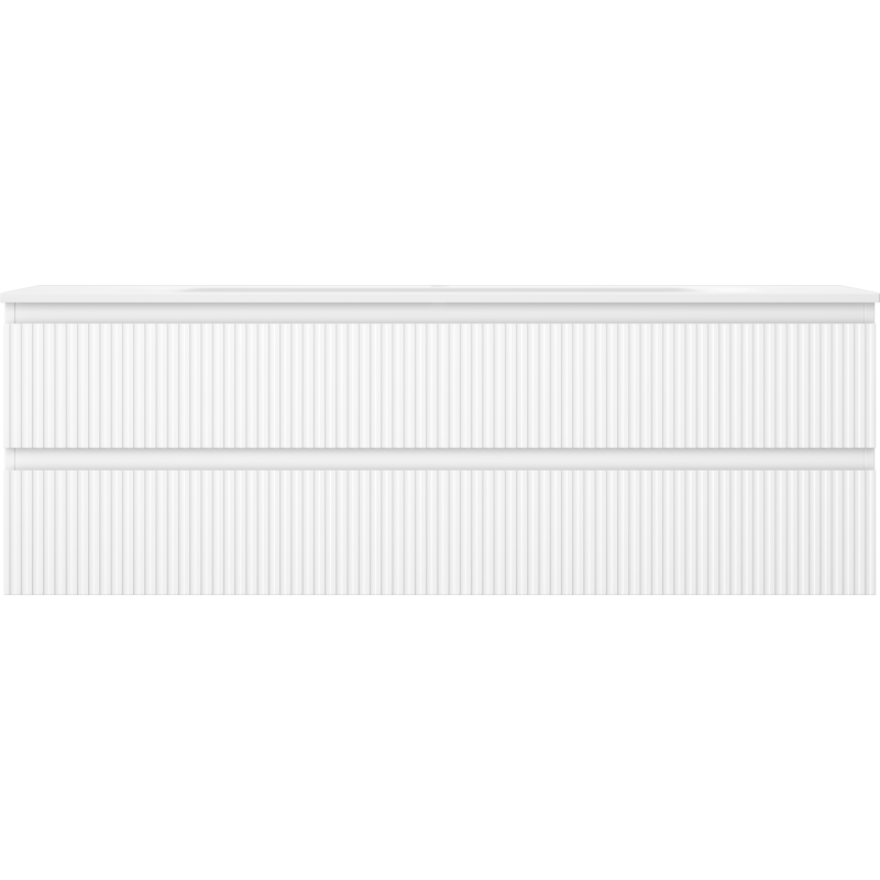 Mexen Rivel vonios spintelė 140 cm su praustuvu Vela, 2 stalčiai, rifliuota, balta matinė - 91A20-14047-2-BFF01-W23M01