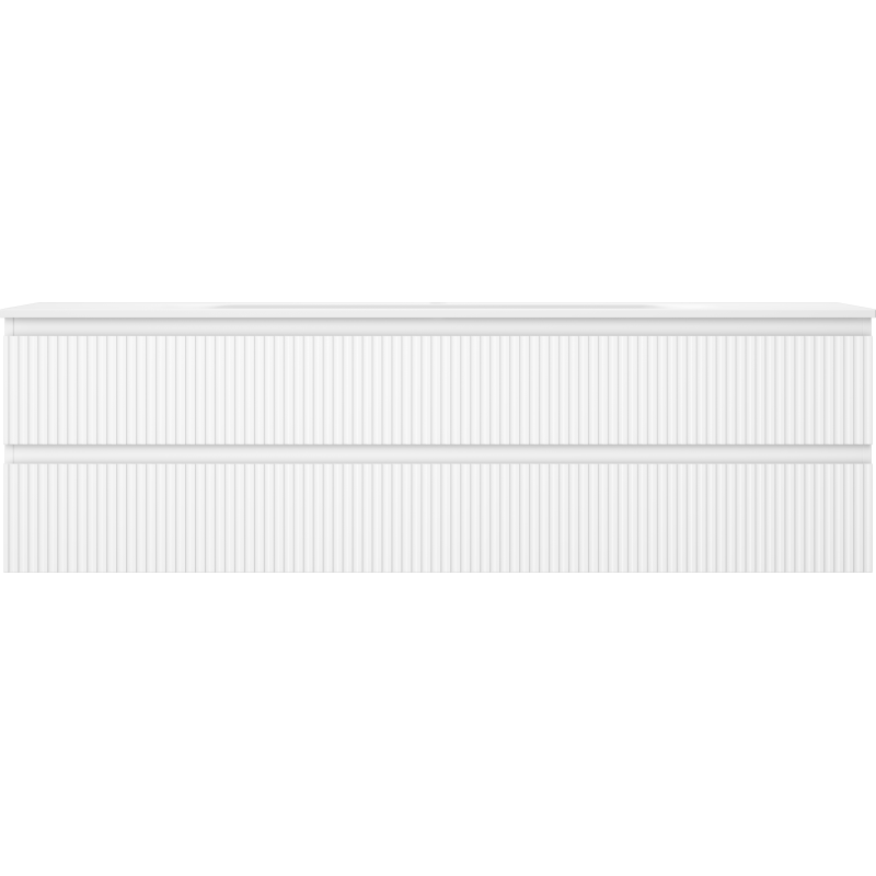 Mexen Rivel vonios kambario spintelė 160 cm su Vela praustuvu, 2 stalčiai, griovinė, balta matinė - 91A20-16047-2-BFF01-W23M01