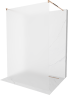 Mexen Kioto laisvai stovinti dušo siena 110 x 200 cm, matinė 8 mm, rožinis auksas - 800-110-002-60-30