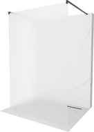 Mexen Kioto pastatoma dušo sienelė 100 x 200 cm, Šerkšnas 8 mm, Juoda - 800-100-002-70-30