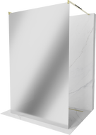 Mexen Kioto laisvai stovinti dušo sienelė 110 x 200 cm, veidrodinė 8 mm, auksinė - 800-110-002-50-50