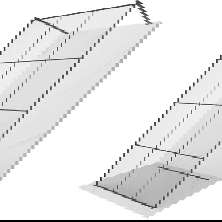 Mexen Kioto laisvai stovinti dušo siena 100 x 200 cm, juodas tinklelis 8 mm, juoda - 800-100-002-70-77