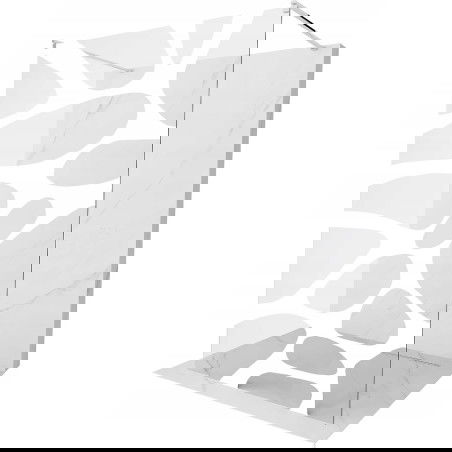 Mexen Kioto laisvai stovinti dušo sienelė 100 x 200 cm, balta banga 8 mm, chromas - 800-100-002-01-97