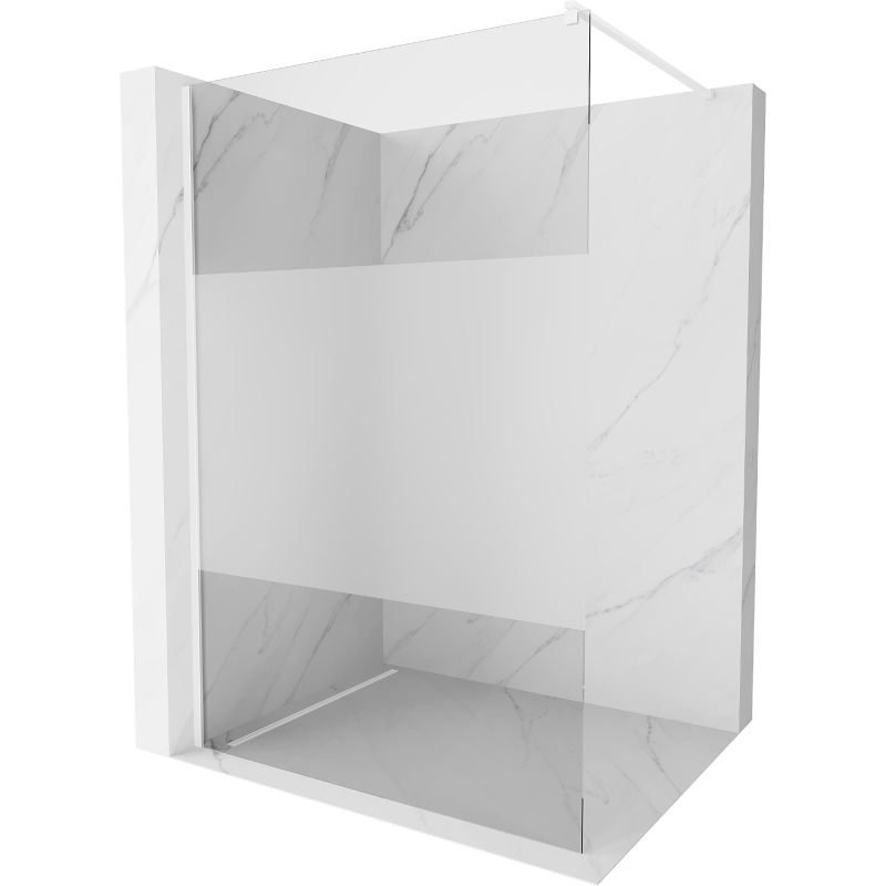 Mexen Kioto dušo siena Walk-in 70 x 200 cm, permatoma/šerkšna 8 mm, balta - 800-070-101-20-35