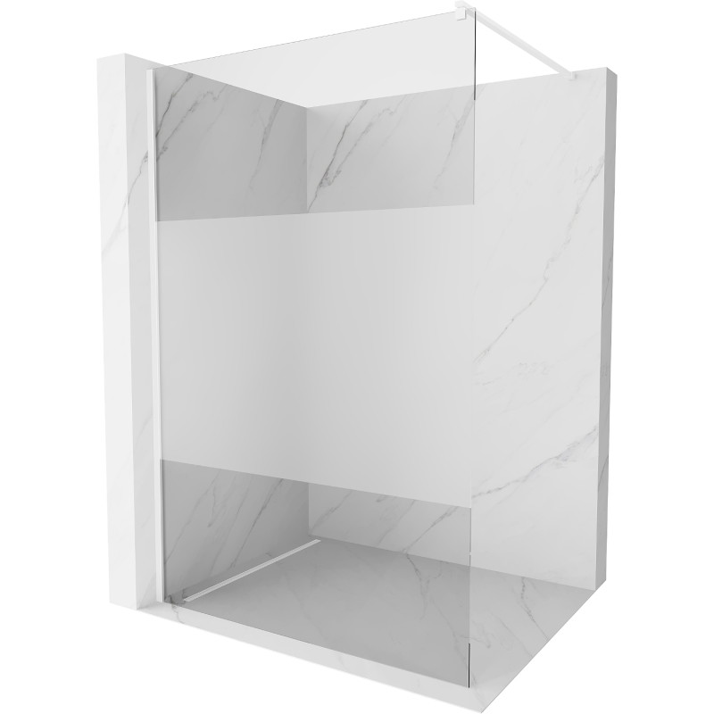 Mexen Kioto Dušo siena Walk-in 90 x 200 cm, permatomas/šerkšnas 8 mm, balta - 800-090-101-20-35