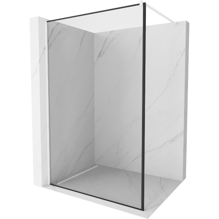 Mexen Kioto dušo siena Walk-in 90 x 200 cm, juodas rėmelis 8 mm, balta - 800-090-101-20-70