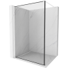 Mexen Kioto dušo siena Walk-in 90 x 200 cm, juodas rėmelis 8 mm, balta - 800-090-101-20-70