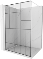Mexen Kioto dušo siena Walk-in 70 x 200 cm, juoda 8 mm raštas, balta - 800-070-101-20-78