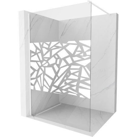 Mexen Kioto dušo siena Walk-in 70 x 200 cm, baltas raštas 8 mm, balta - 800-070-101-20-85