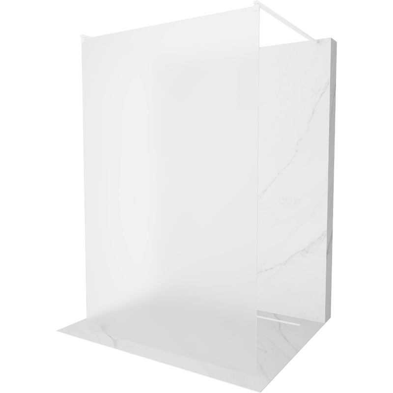 Mexen Kioto laisvai stovinti dušo pertvara 110 x 200 cm, matinis 8 mm, balta - 800-110-002-20-30