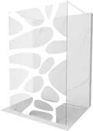 Mexen Kioto laisvai stovinti dušo siena 120 x 200 cm, balta banga 8 mm, balta - 800-120-002-20-97