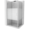 Mexen Apia stumdomas dušo kabinas 90 x 80 cm, baltos juostos, chromas - 840-090-080-01-20