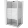 Mexen Apia stumdomas dušo kabinas 100 x 70 cm, baltos juostos, chromas - 840-100-070-01-20