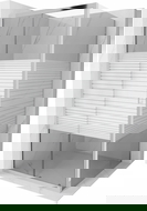 Mexen Apia stumetrinė stumdoma dušo kabina, balti dryžiai, chromas - 840-100-100-01-20