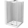 Mexen Apia 100 x 100 cm stumdomas dušo kabinas, skaidrus, chromuotas + Flat dušo padėklas - 840-100-100-01-00-4010