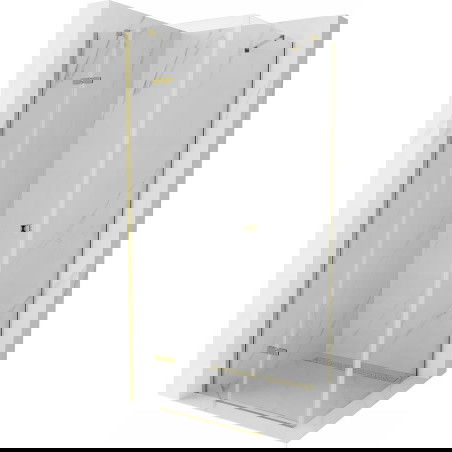 Mexen Roma atidaromos dušo kabinos durys 70 x 70 cm, skaidrios, auksinės - 854-070-070-50-00