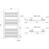 Mexen Ares šoninis vonios šildytuvas 900 x 500 mm, 372 W, baltas - W102-0900-500-00-20-S