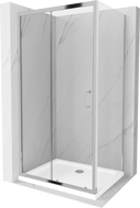 Mexen Apia 140 x 90 cm stumdomas dušo kabinas, skaidrus, chromas + Flat padėklas - 840-140-090-01-00-4010