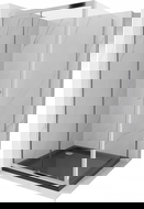 Mexen Apia stumdomos dušo kabina 90 x 90 cm, skaidri, chromas + plokščiasis dušo padėklas, juodas - 840-090-090-01-00-4070