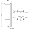 Mexen Bolt vonios kambario radiatorius 1000 x 300 mm, 197 W, baltas - W126-1000-300-00-20