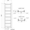 Mexen Bolt vonios radiatorių 1000 x 300 mm, 197 W, juodas - W126-1000-300-00-70
