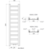 Mexen Bolt vonios radiatorių 1200 x 300 mm, 240 W, antracitas - W126-1200-300-00-66