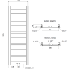 Mexen Bolt vonios kambario radiatorius 1200 x 400 mm, 279 W, juodas - W126-1200-400-00-70